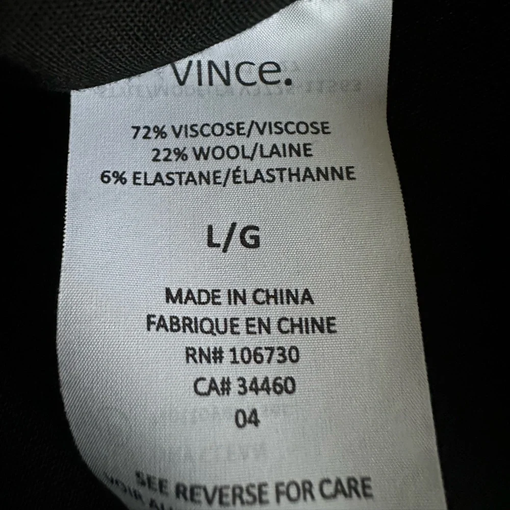 Vince black tunic with tassel tie, size large - Picture 8 of 9